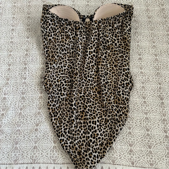 Norma Kamali Leopard Strapless One Piece Swimsuit - Picture 7 of 8